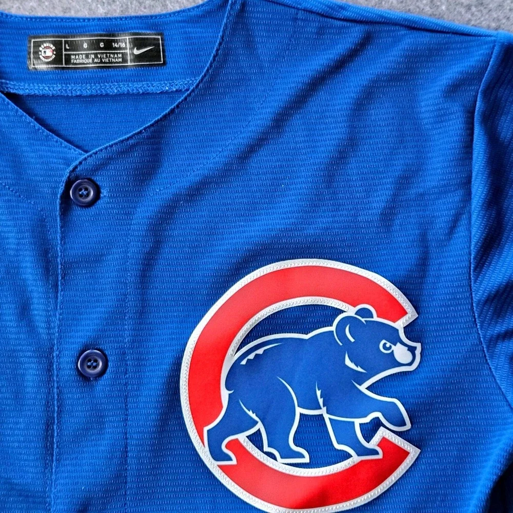 Nike Chicago Cubs MLB Kids Large Royal Alternate Limited Jersey SS Size 14/6 - Picture 4 of 7